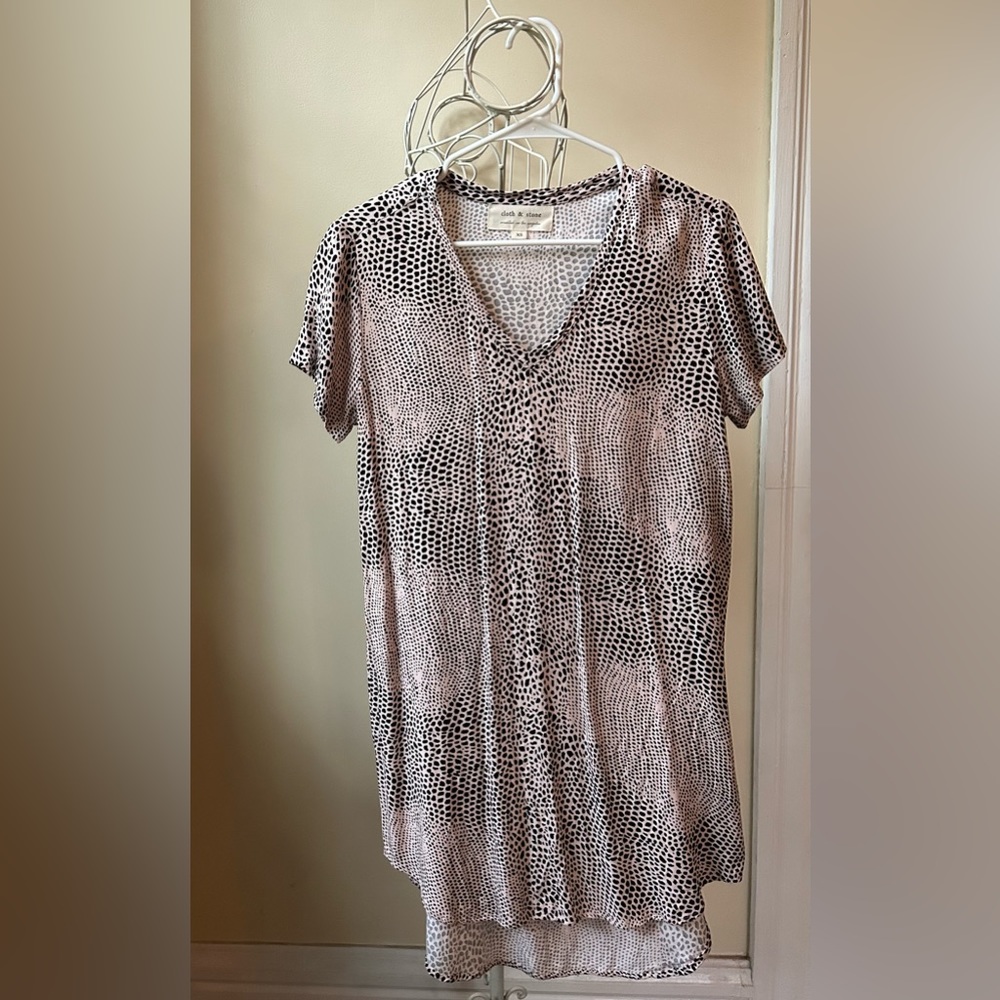 Anthropologie Cloth and Stone Cheetah Print Shirt Dress